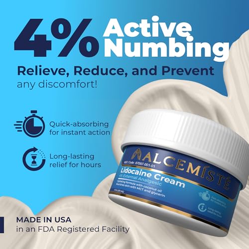 Premium Lidocaine Numbing Cream Extra Strength – Professional-Grade 4% Formula For General Use – Fast-Acting, Long-Lasting Topical Anesthetic Cream for Temporary Relief of Minor Skin Discomfort (1 oz)