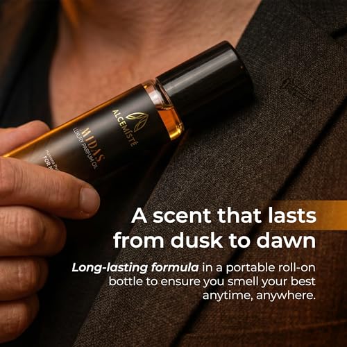 ALCEMÍSTÉ Concentrated Cologne For Men - Long-Lasting Mens Cologne - Pheromones-Infused Oil-Based Perfume For Him - Intense Formula - Travel Size, Rollerball Fragrance - 0.34 oz (10 mL)