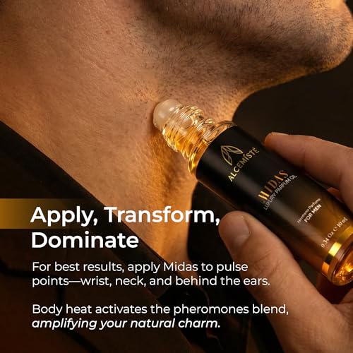 ALCEMÍSTÉ Concentrated Cologne For Men - Long-Lasting Mens Cologne - Pheromones-Infused Oil-Based Perfume For Him - Intense Formula - Travel Size, Rollerball Fragrance - 0.34 oz (10 mL)
