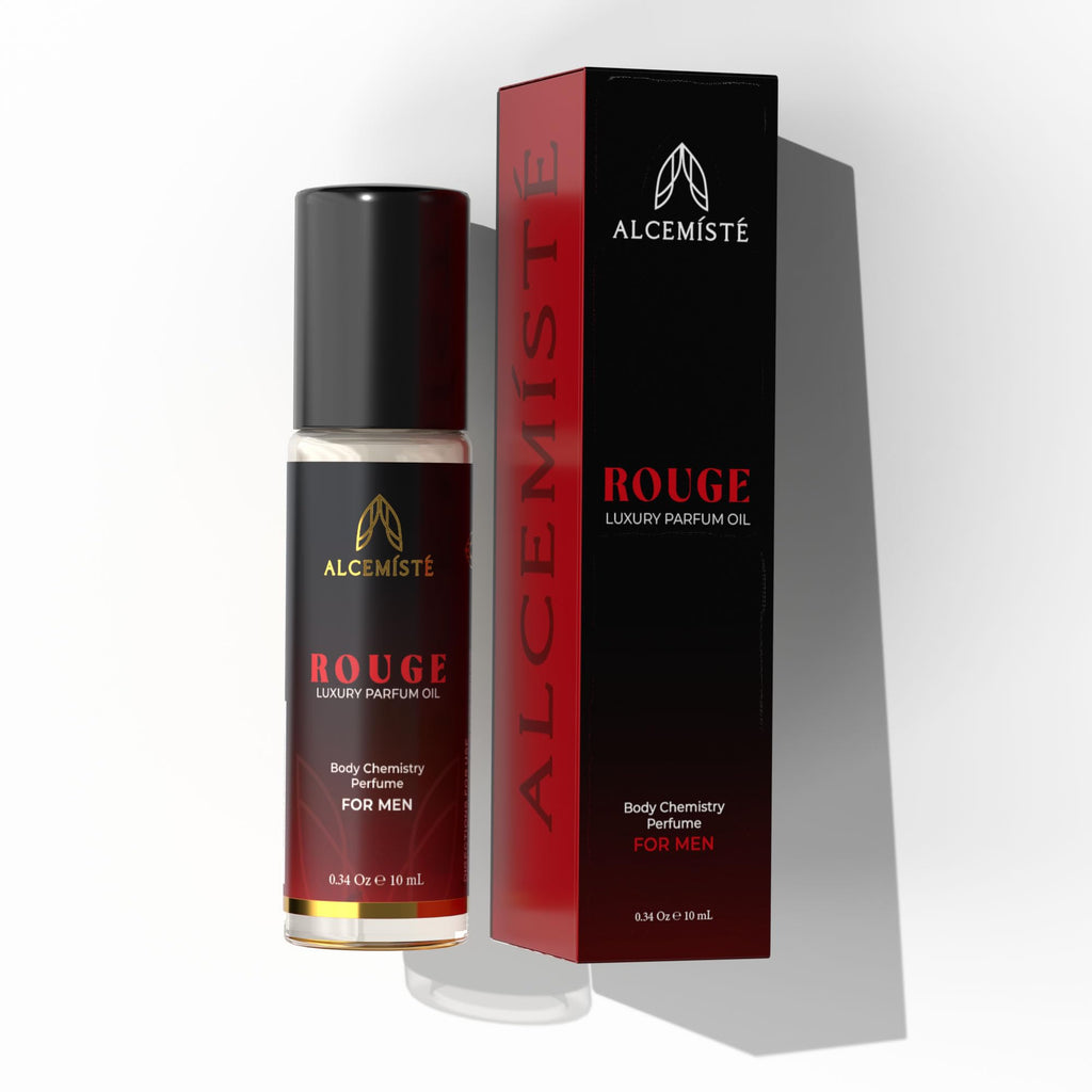 ALCEMÍSTÉ Rouge Pheromones Cologne for Men – Concentrated Pheromones Perfume For Men - Body Chemistry Fragrance For Him - Bold, Raw, Refined Scent - Travel Size, Rollerball Formula - 0.34 oz (10 mL)