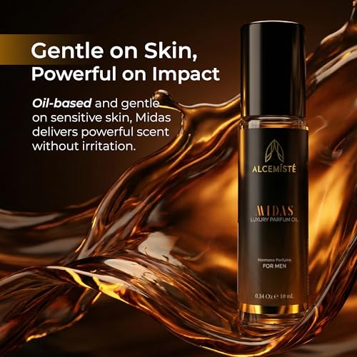 ALCEMÍSTÉ Concentrated Cologne For Men - Long-Lasting Mens Cologne - Pheromones-Infused Oil-Based Perfume For Him - Intense Formula - Travel Size, Rollerball Fragrance - 0.34 oz (10 mL)