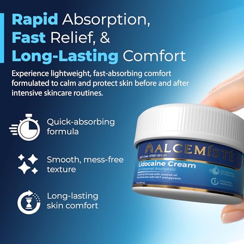 Premium Lidocaine Numbing Cream Extra Strength – Professional-Grade 4% Formula For General Use – Fast-Acting, Long-Lasting Topical Anesthetic Cream for Temporary Relief of Minor Skin Discomfort (1 oz)